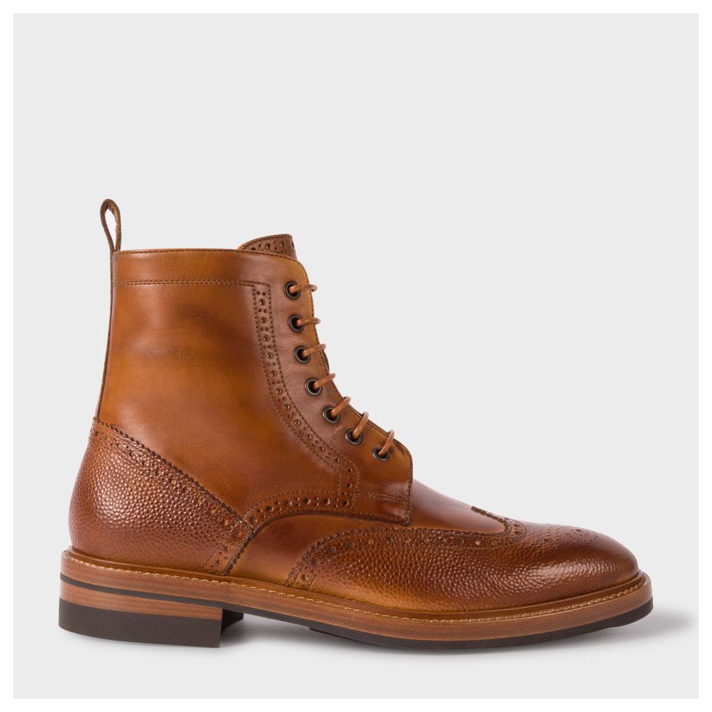 Men's Tan Calf Leather 'Raven' Brogue Boots
