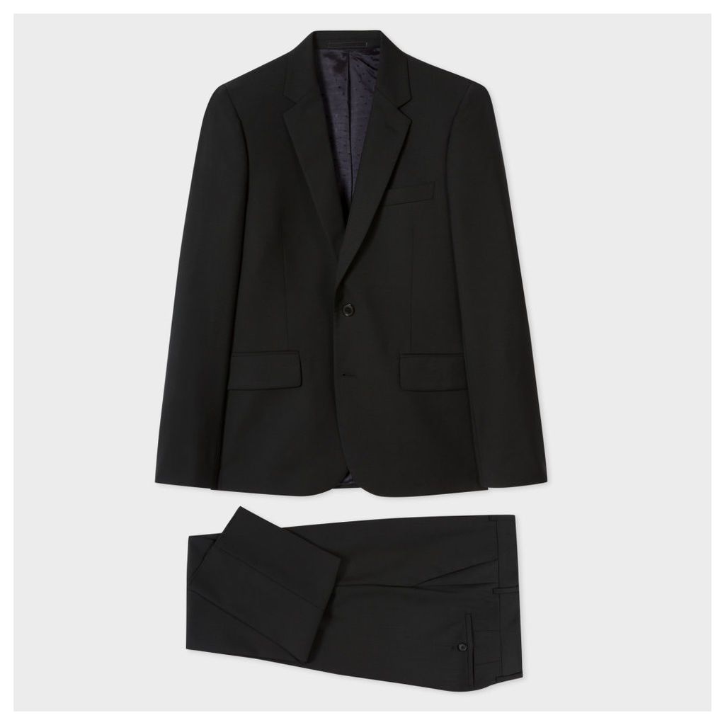 The Soho - Men's Tailored-Fit Black Wool-Mohair Suit