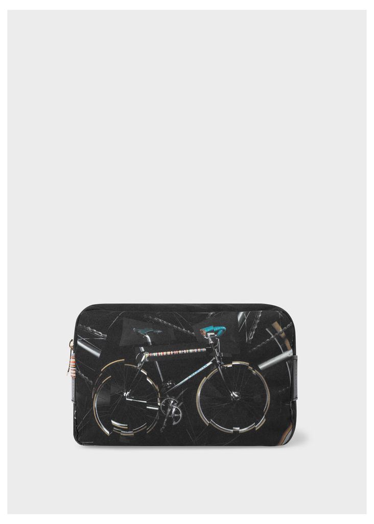 Men's 'Paul's Bike' Print Canvas Wash Bag