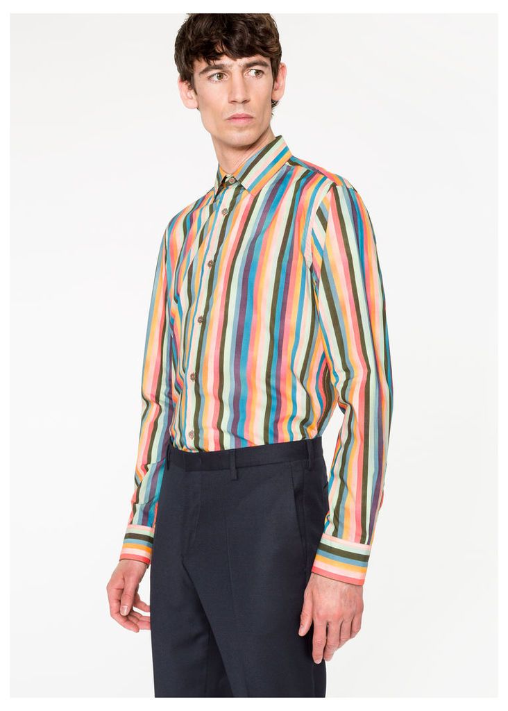 Men's Tailored-Fit Cotton 'Artist Stripe' Shirt