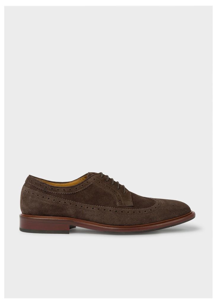 Men's Dark Brown Suede Leather 'Malloy' Brogues