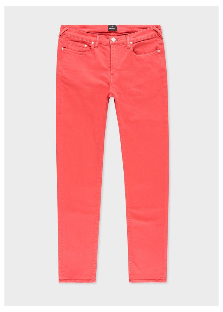 Men's Slim-Fit Coral Garment-Dye Jeans