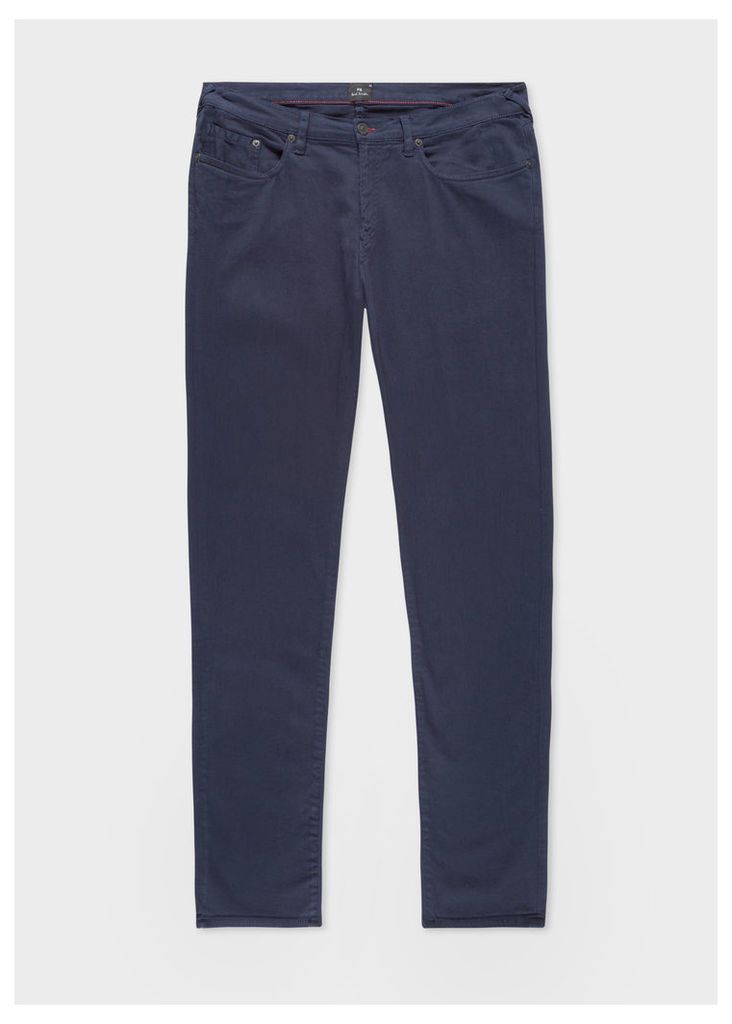 Men's Tapered-Fit Navy Garment-Dye Jeans
