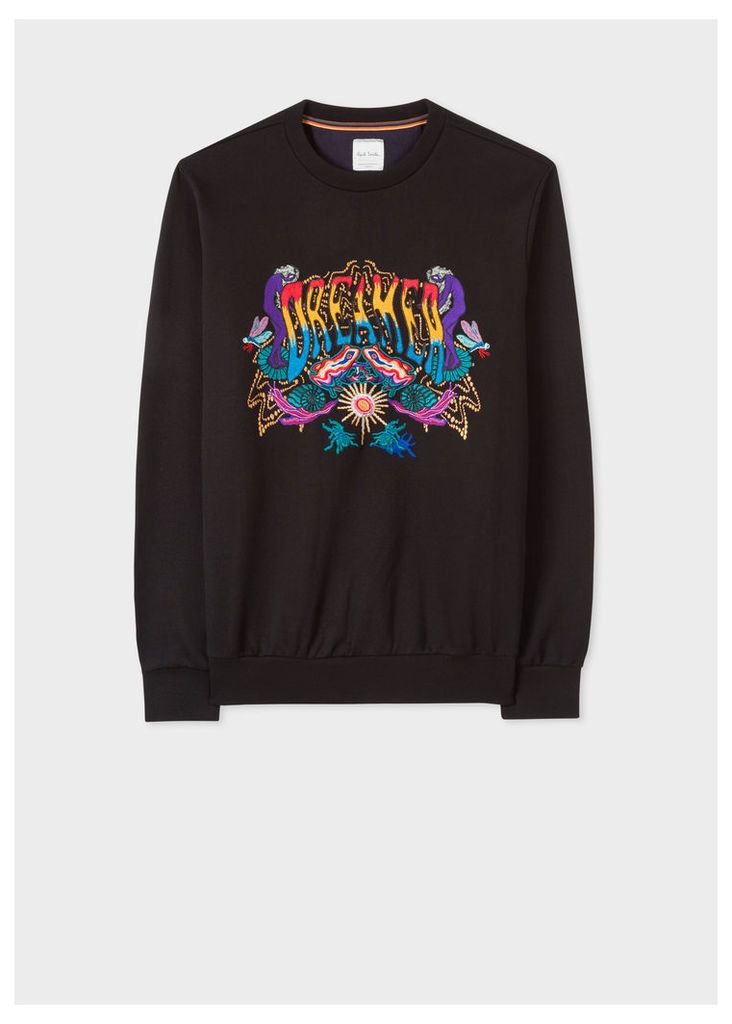 Men's Black 'Dreamer' Embroidered Sweatshirt