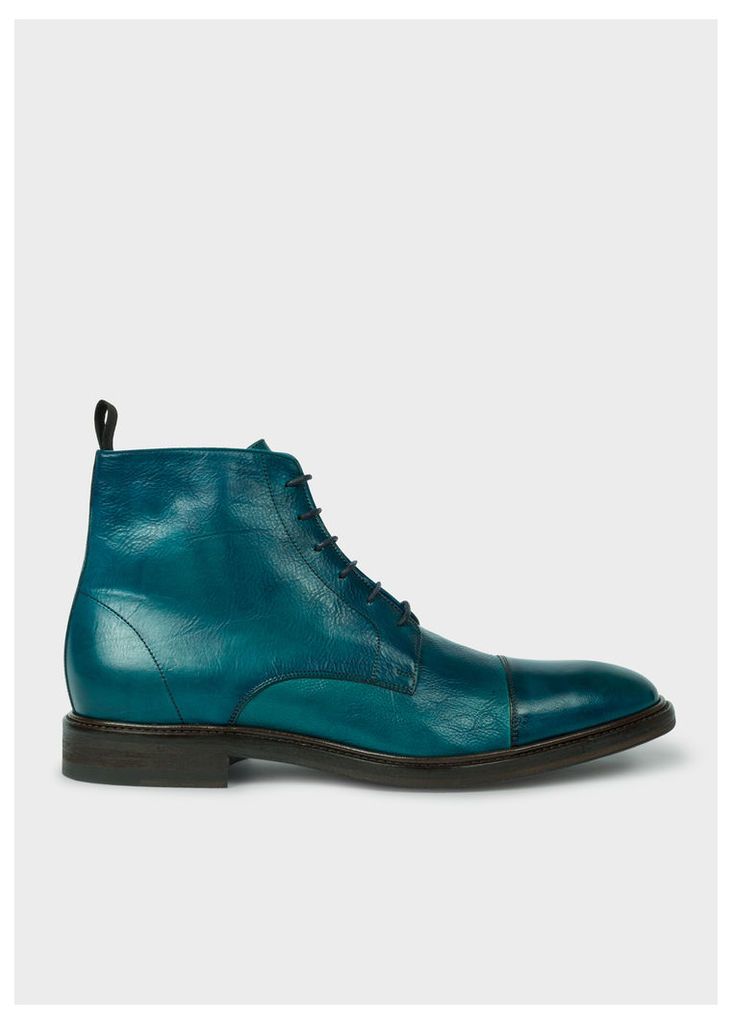 Men's Dip-Dyed Teal Calf Leather 'Jarman' Boots