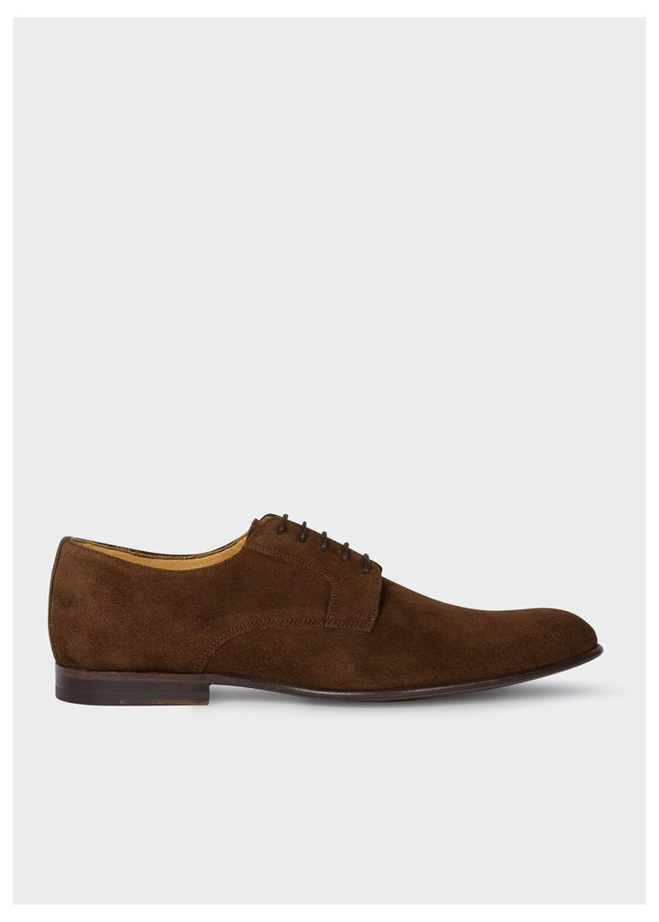 Men's Chocolate Brown Suede Leather 'Gould' Derby Shoes