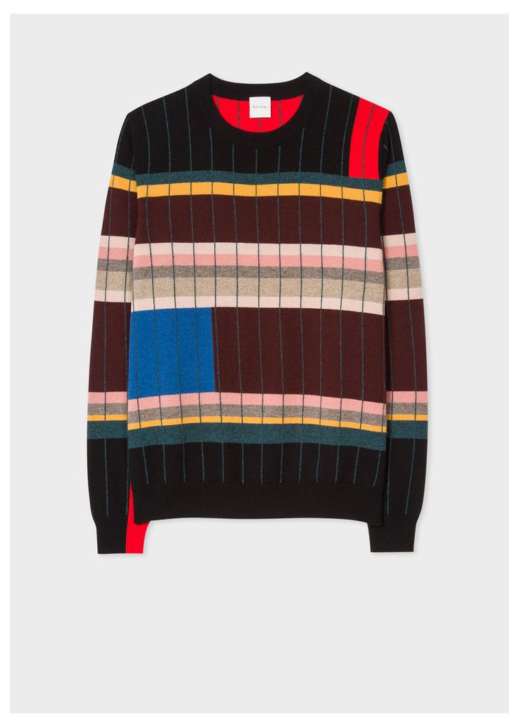 Anni Albers x Paul Smith - Men's Geometric Stripe Cashmere Sweater