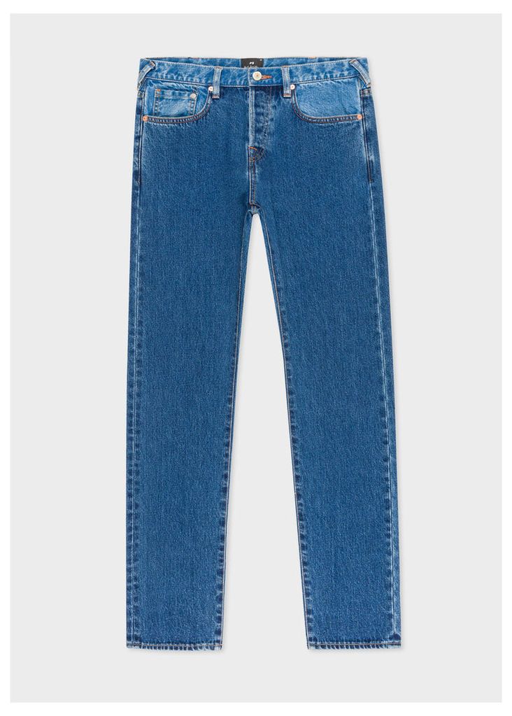 Men's Slim-Standard Mid-Wash 12.5oz 'Rigid Western Twill' Denim Jeans