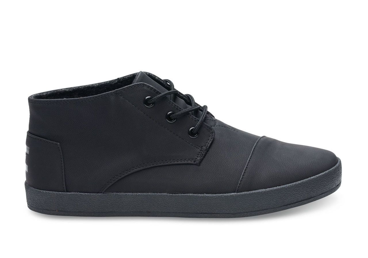 Black Synthetic Leather Men's Paseo Mids