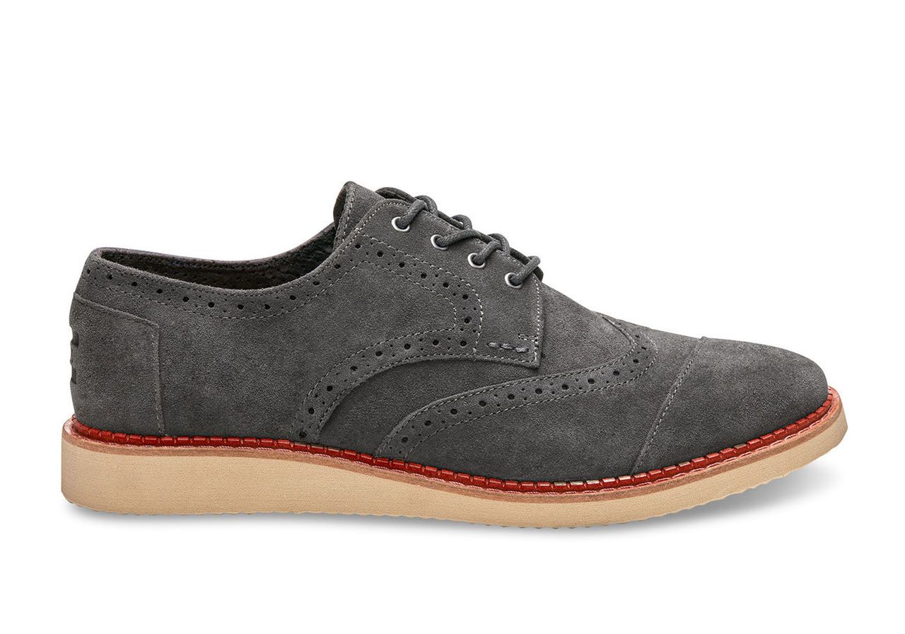 Forged Iron Grey Suede Men's Brogues