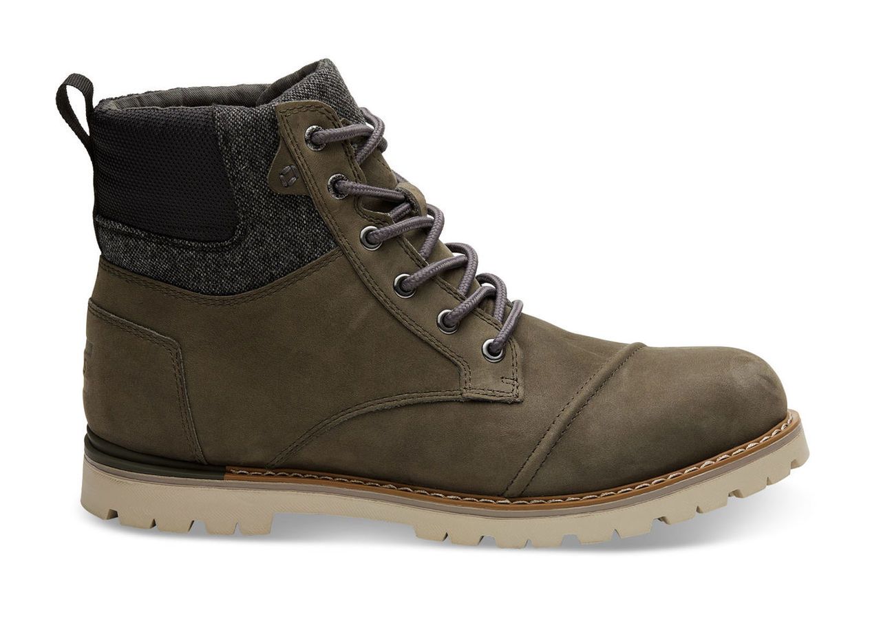 TOMS Waterproof Green Nubuck Men's Ashland Boots - Size UK7.5