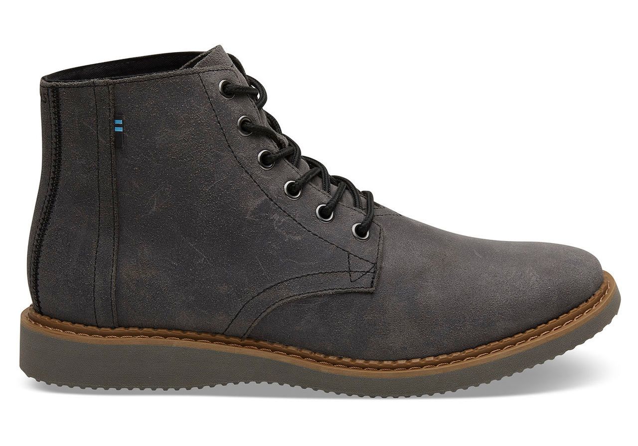 TOMS Water Resistant Black Leather Men's Porter Boots - Size UK6 / US7