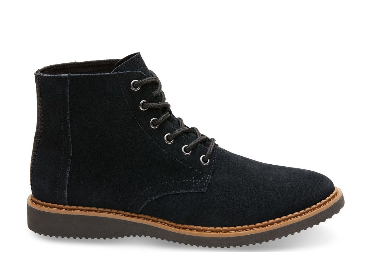 TOMS Black Suede Men's Porter Boots - Size UK7.5 / US8.5