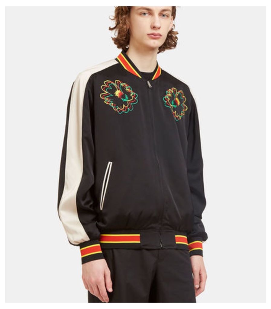 Nice One Flower Embroidered Bomber Jacket