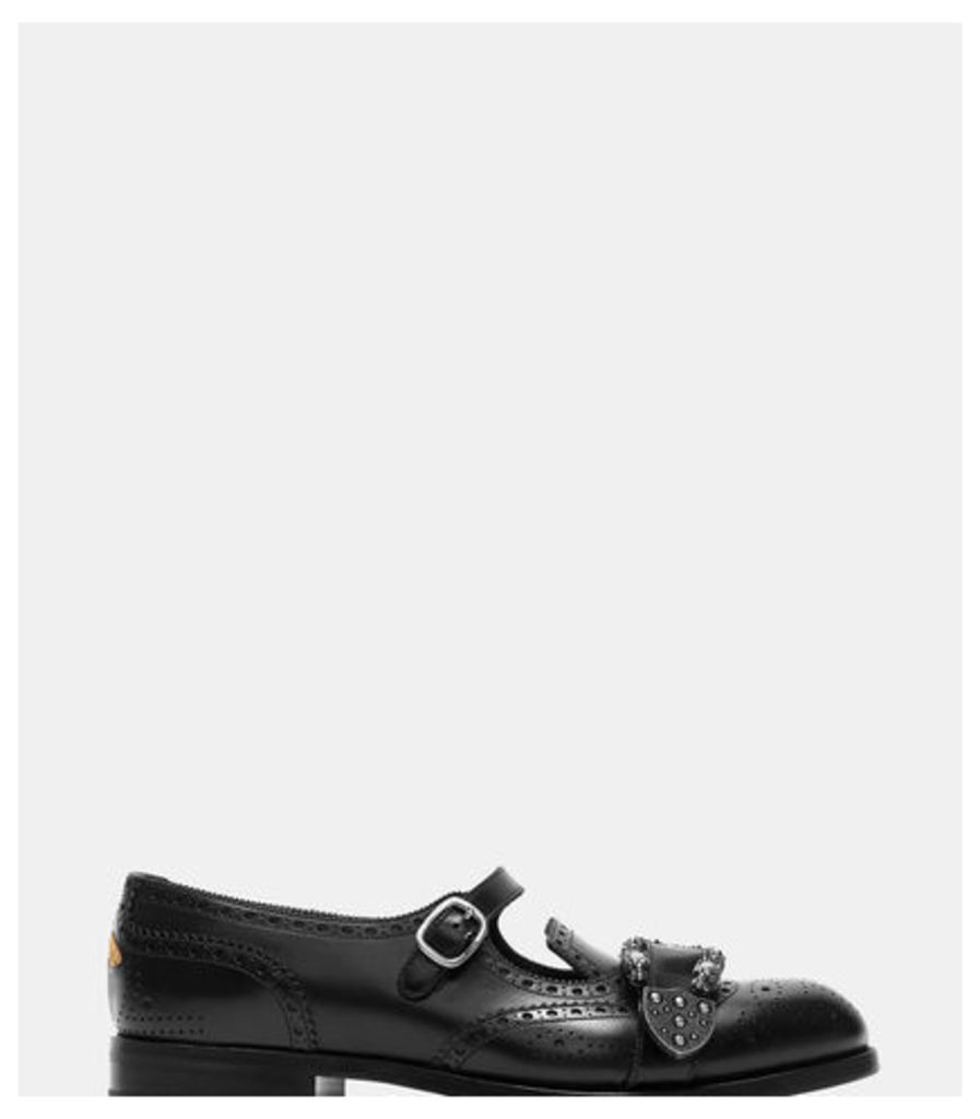 Queercore Leather Brogue Monk Shoes