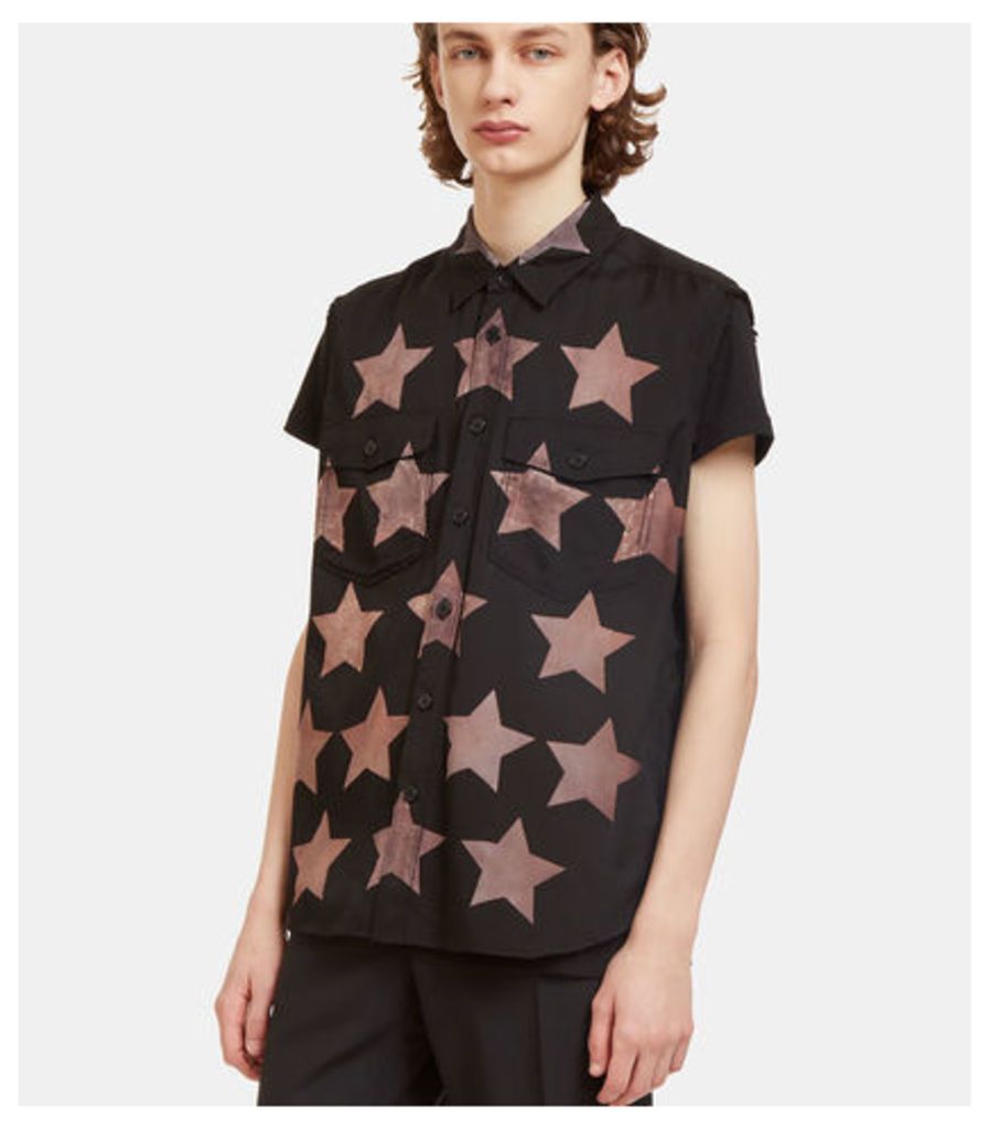Star Print Sleeveless Shirt