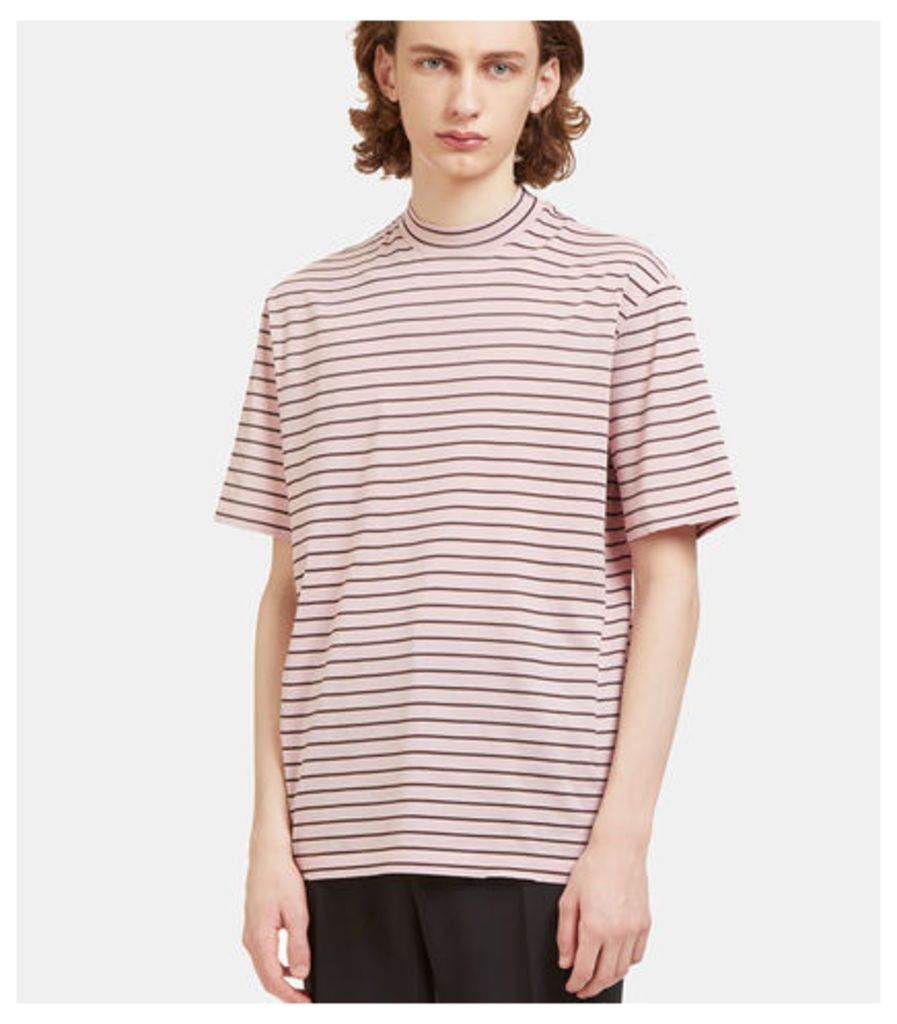 Striped Mock Neck T-Shirt