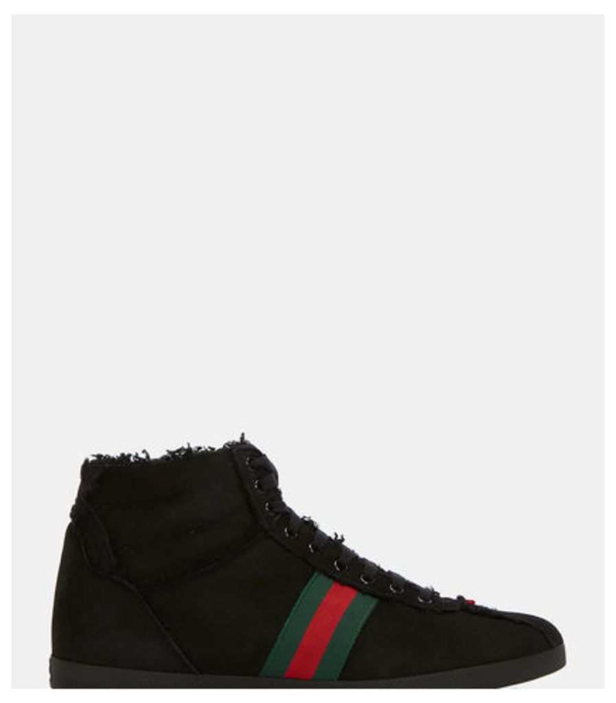 Shearling High-Top Suede Sneakers