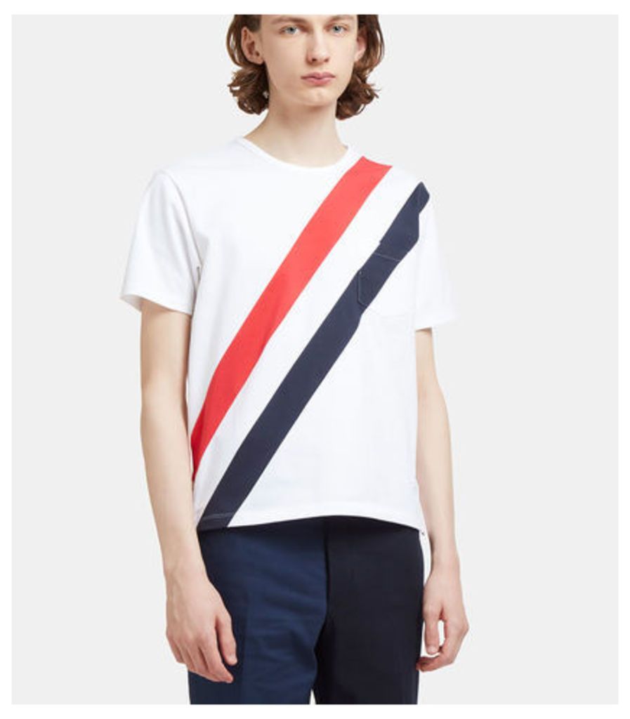 Diagonal Striped Pocket T-Shirt