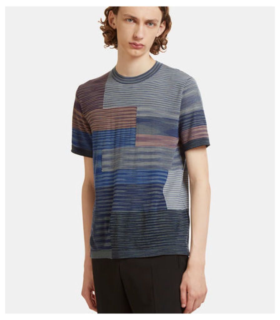 Square Striped Knit T-Shirt