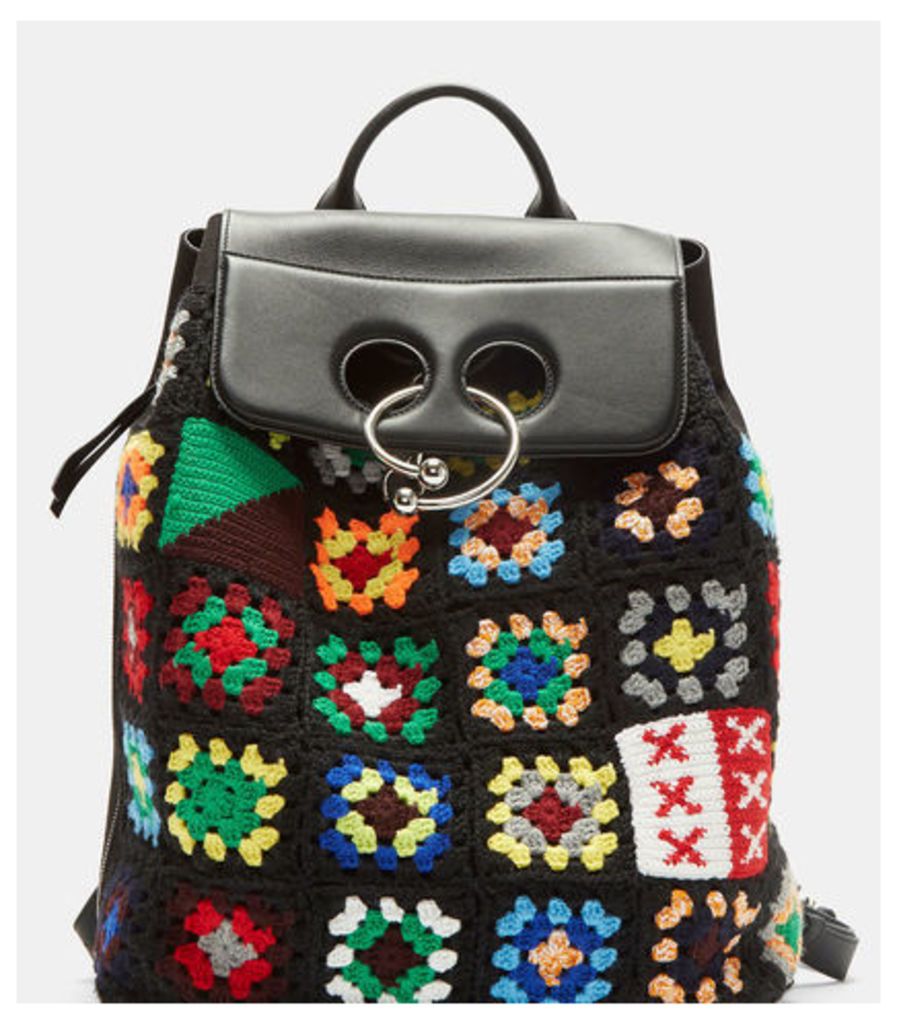 Crochet Knit Pierced Backpack