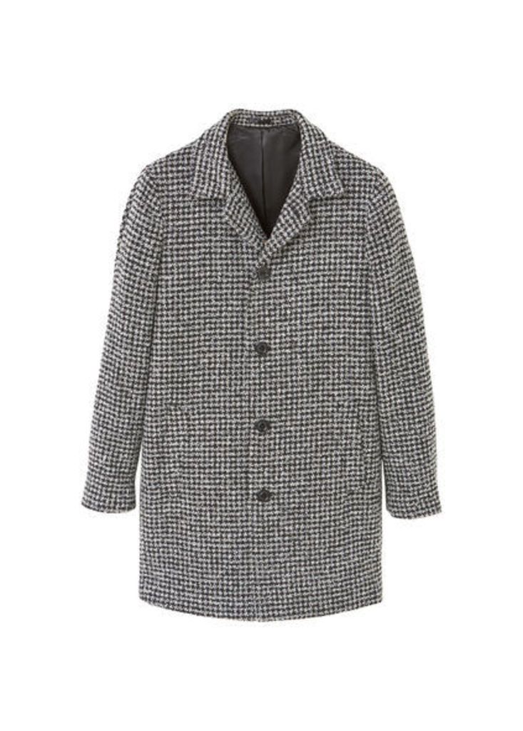 Tailored houndstooth overcoat