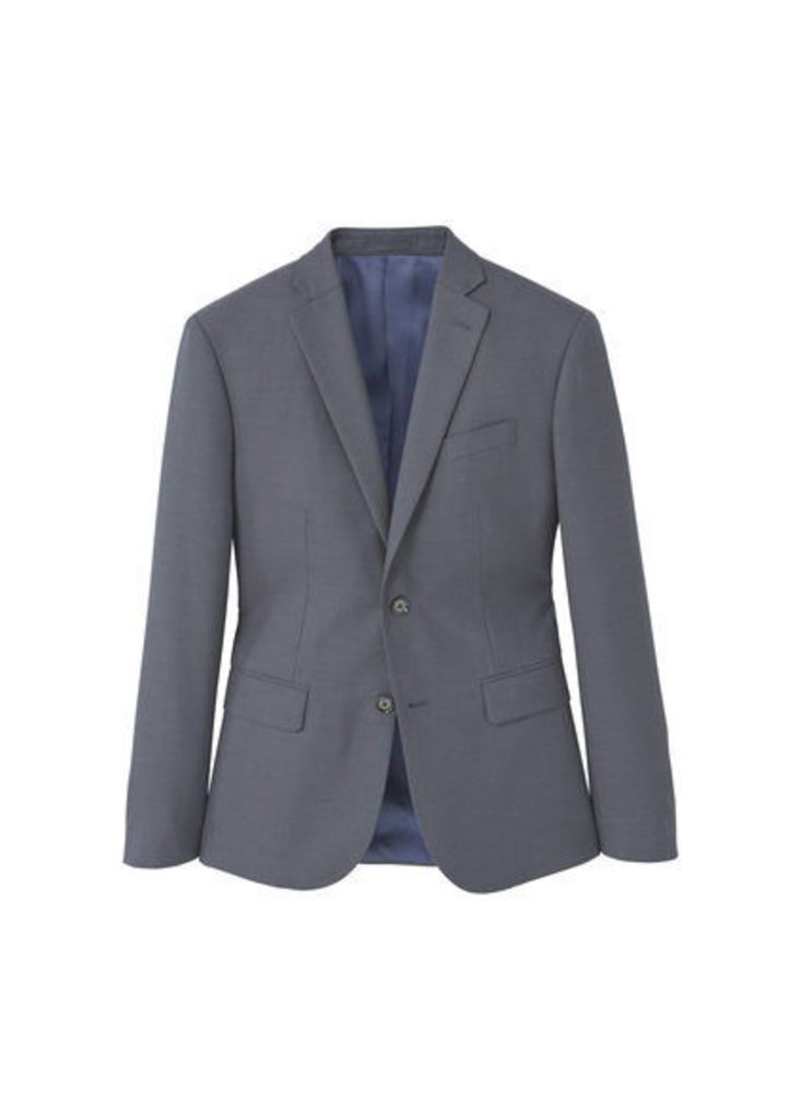 Slim-fit patterned suit blazer