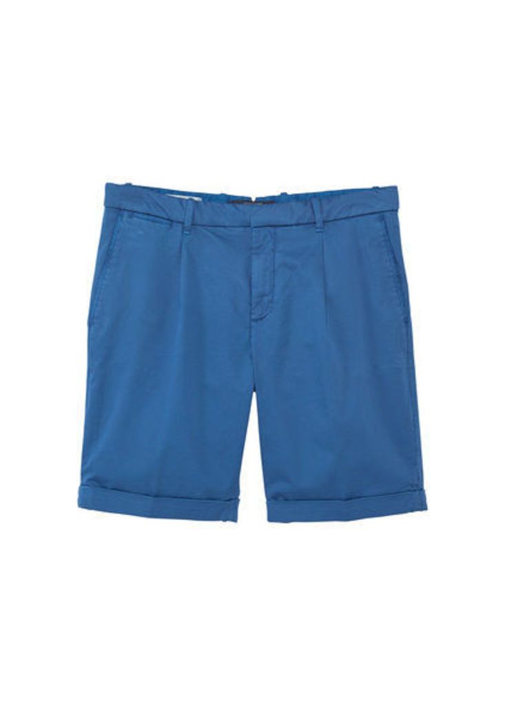 Cotton pleated bermuda shorts