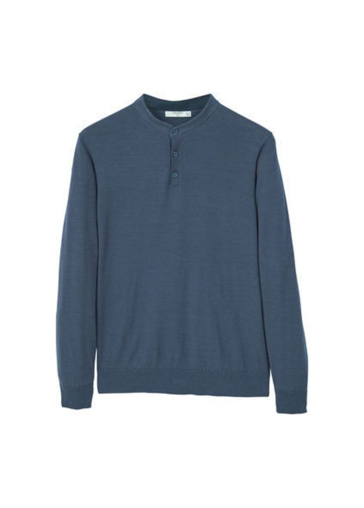 Henley cotton sweater