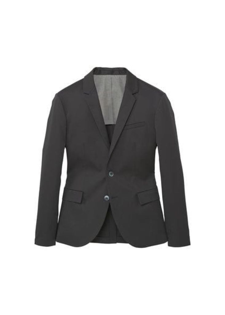 Slim-fit cotton suit blazer