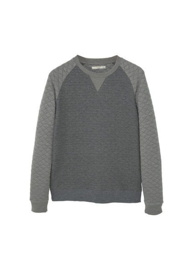 Raglan-sleeve plush cotton sweatshirt