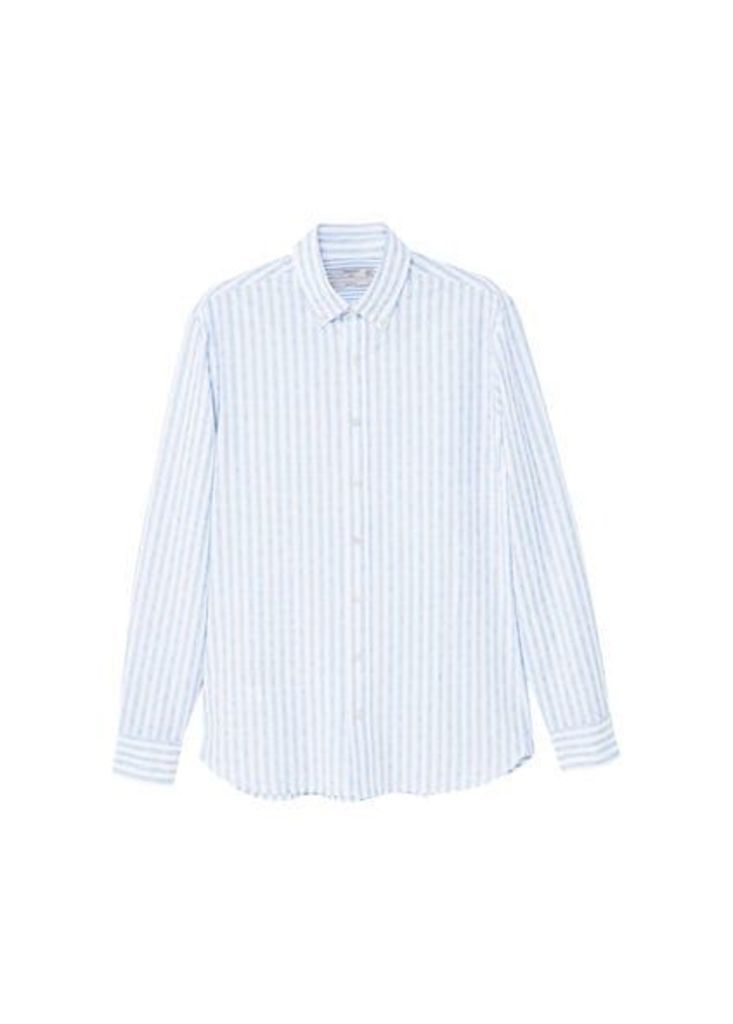 Slim-fit striped cotton shirt