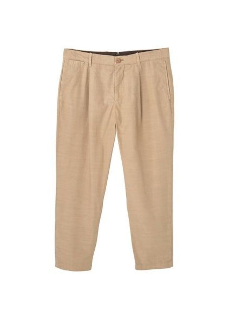 Pleated crop chinos