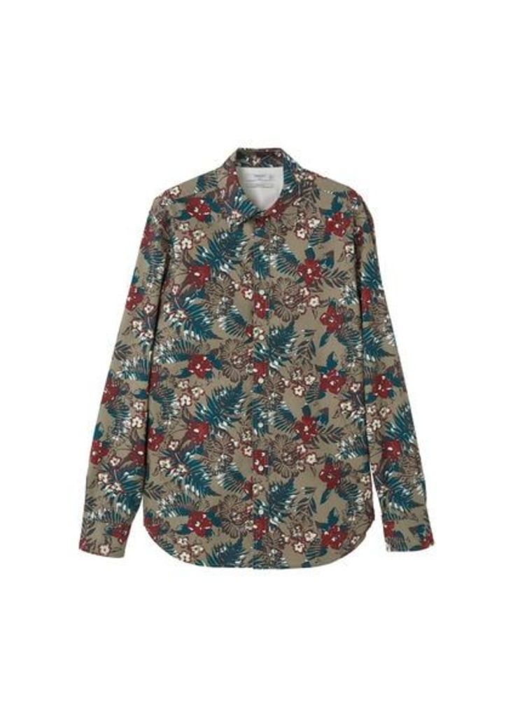 Slim-fit floral print shirt