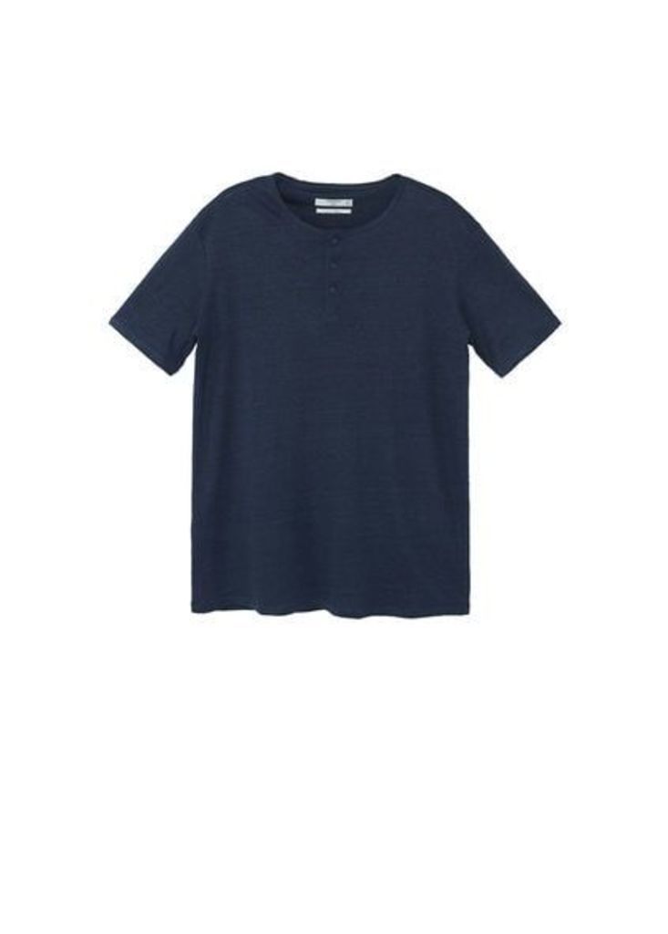 Flecked linen-blend t-shirt