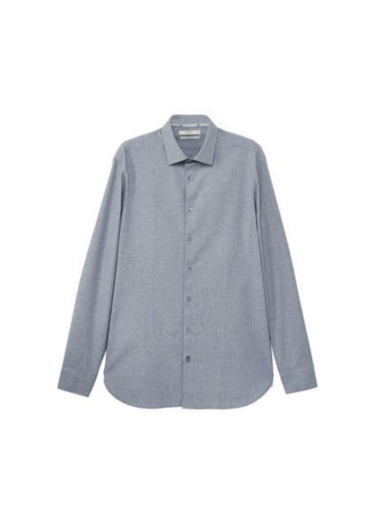 Slim-fit structured cotton shirt