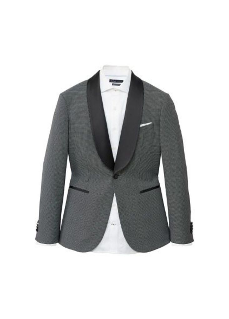 Slim-fit patterned suit blazer