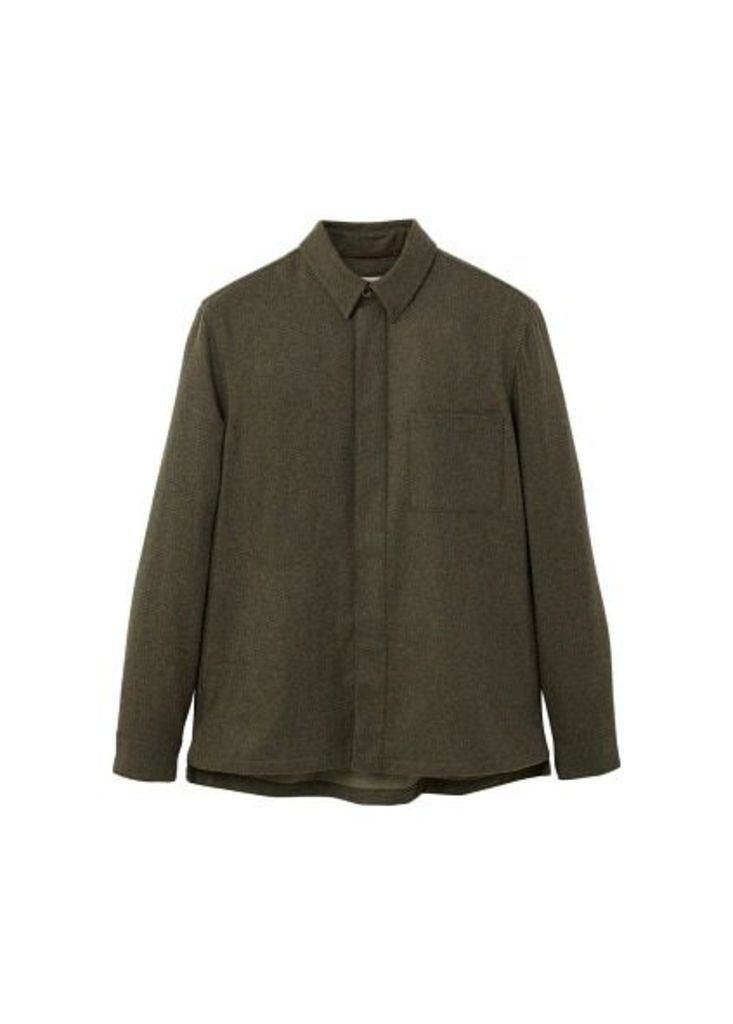 Recycled wool-blend overshirt