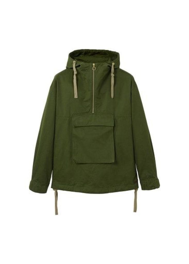 Hooded pouch pocket jacket
