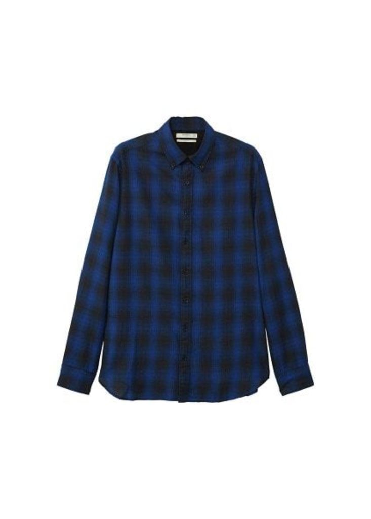Slim-fit check flannel shirt