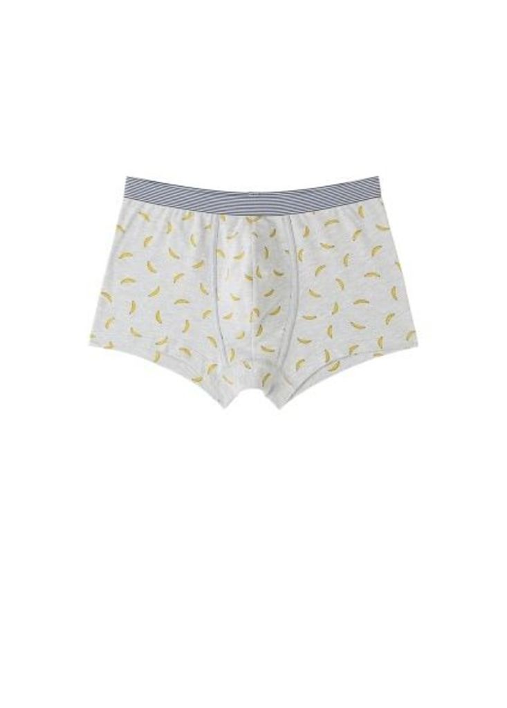 Banana print cotton boxer shorts