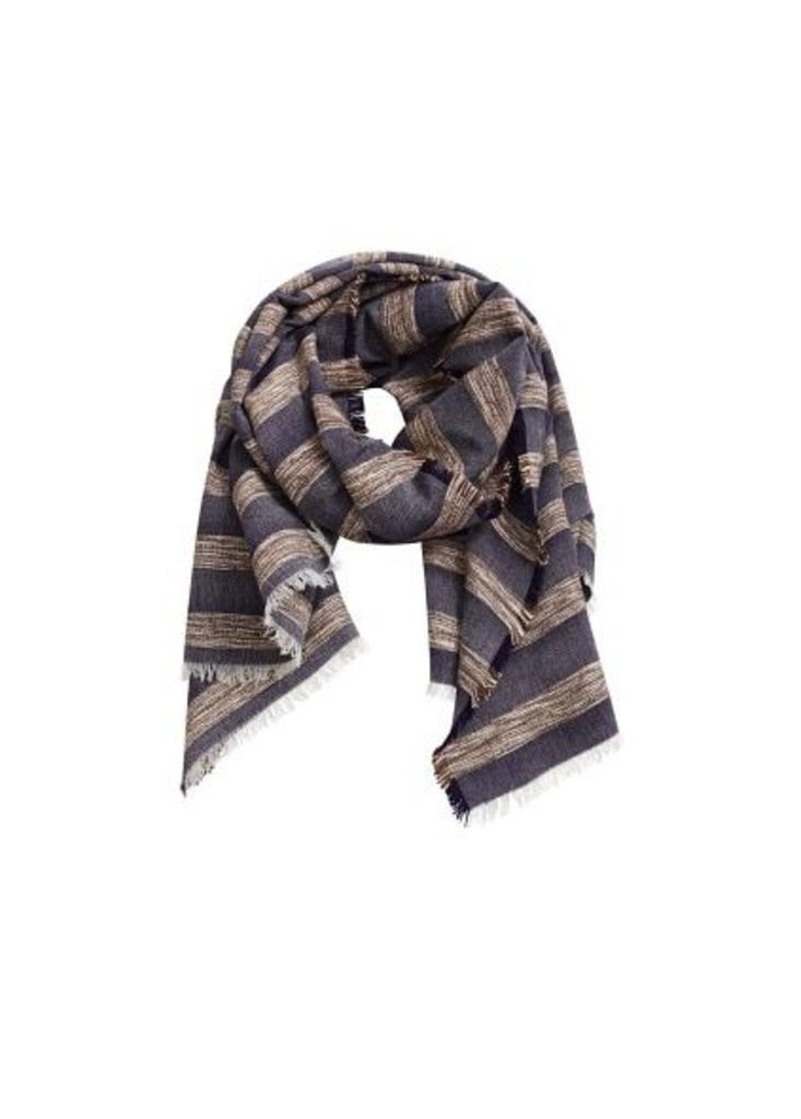 Striped textured scarf