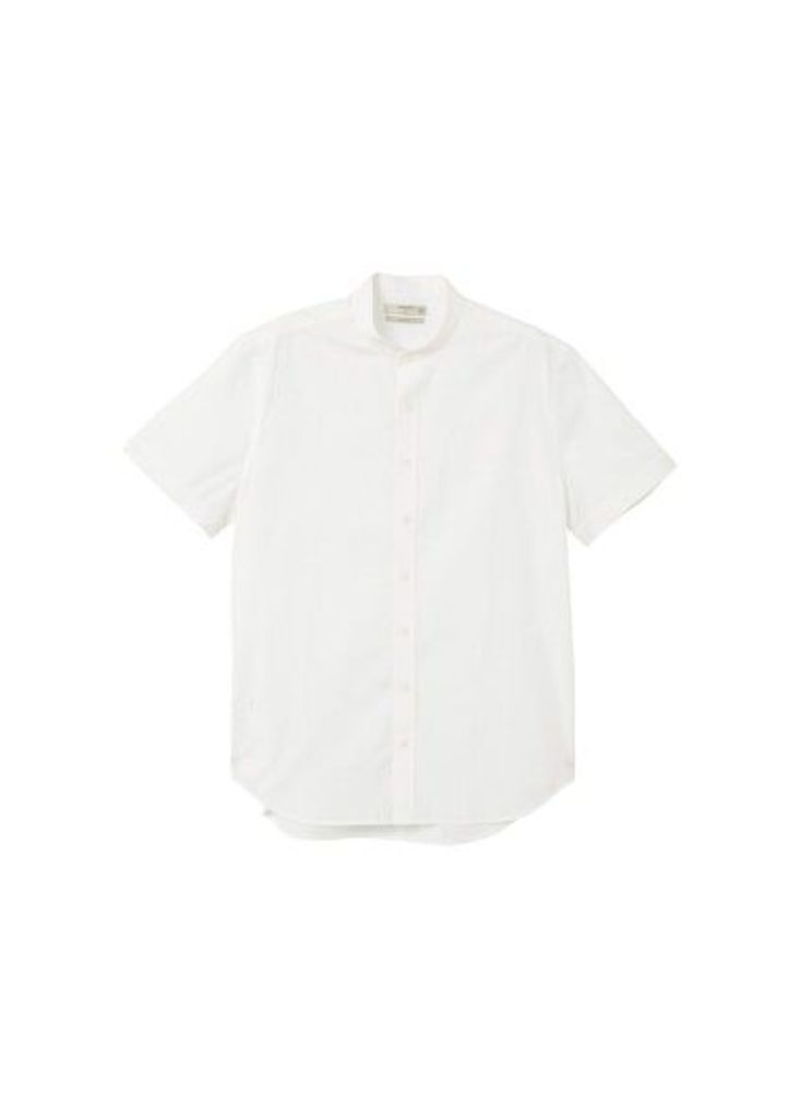 Slim-fit end-on-end cotton shirt