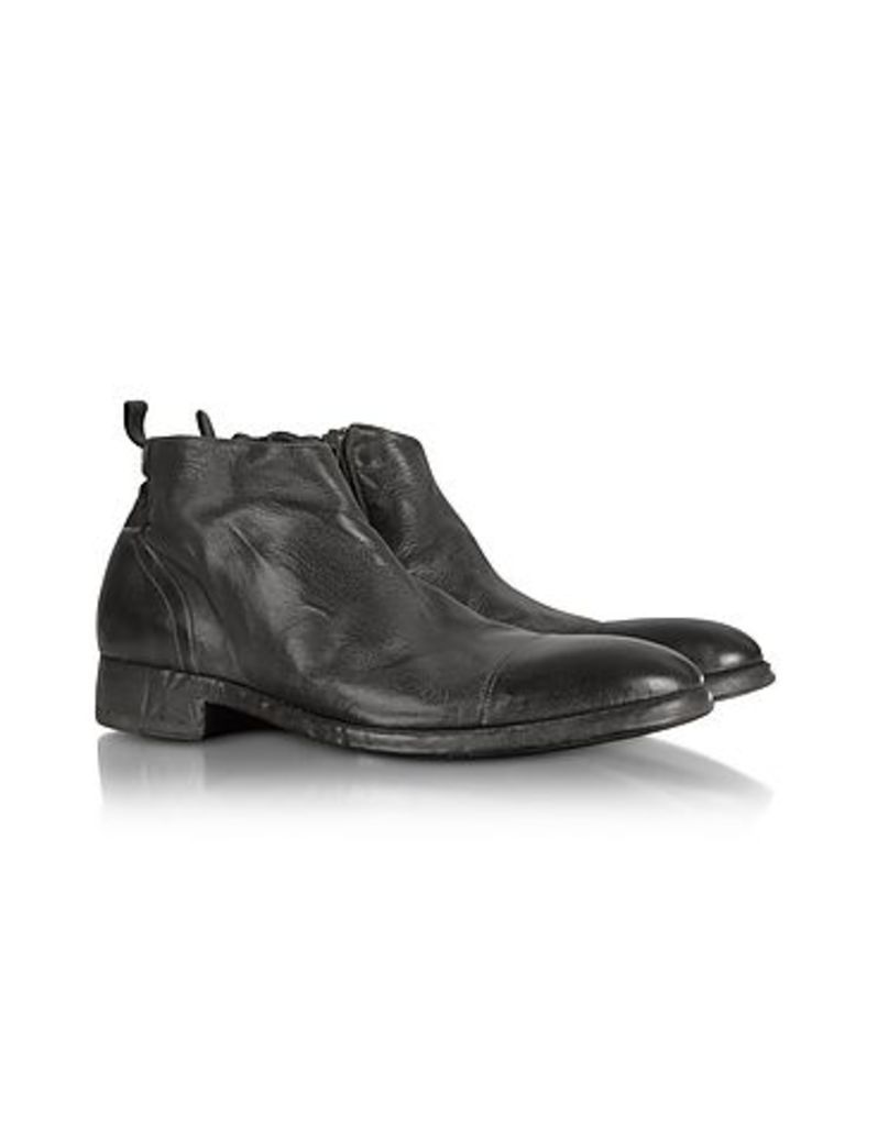 Designer Shoes, Ebony Washed Leather Boots