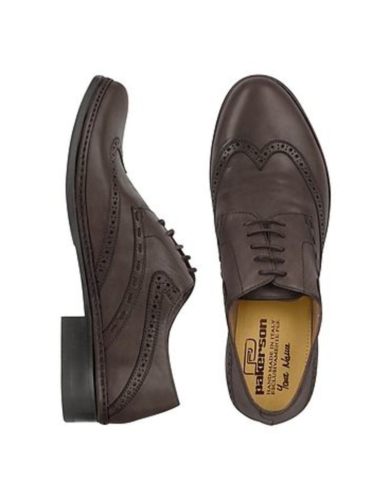 Pakerson - Dark Brown Handmade Italian Leather Wingtip Oxford Shoes