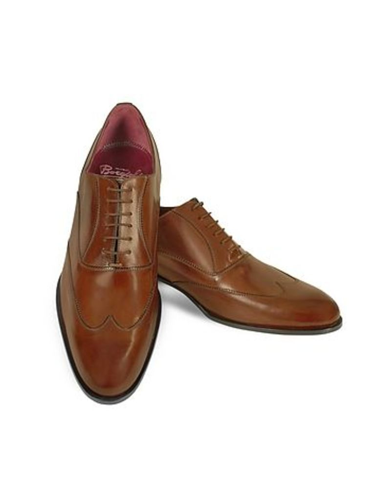 Fratelli Borgioli - Handmade Brown Italian Leather Wingtip Oxford Shoes