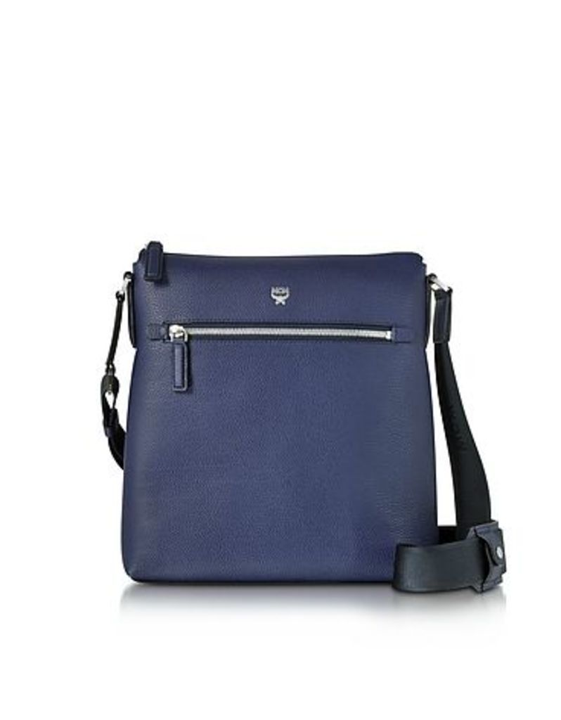 MCM Briefcases, Ottomar Pistol Blue Grain Leather Small Messenger Bag