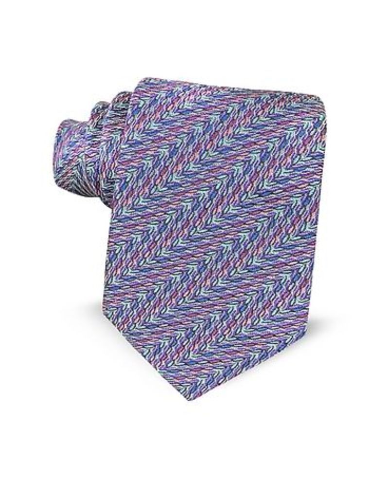 Missoni Ties, Optical Printed Silk Narrow Tie