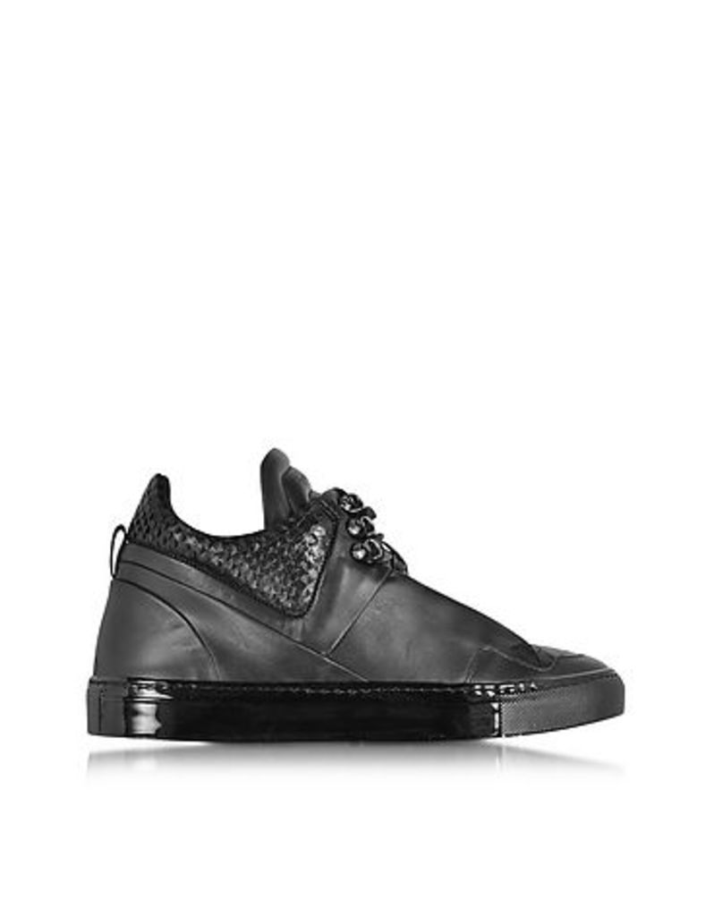 Ylati - Poseidon Upper Black Leather Men's Sneaker