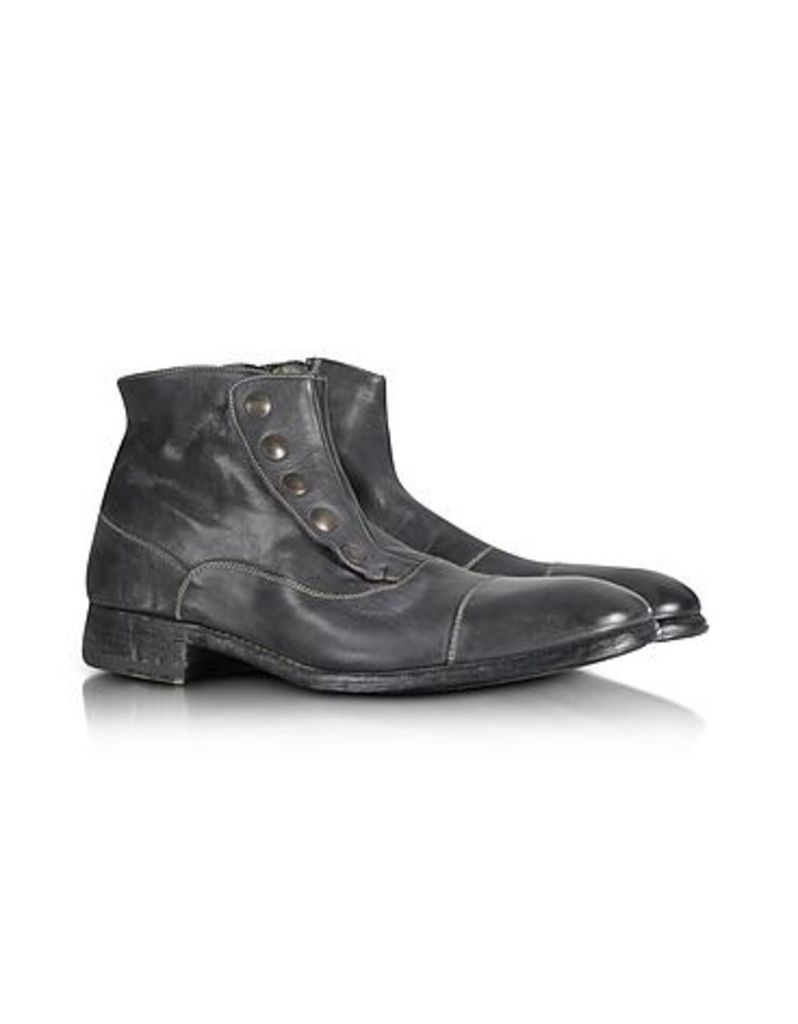 Forzieri Shoes, Smoke Grey Washed Leather Boots